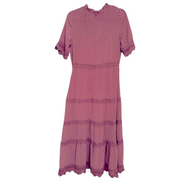 Dreaming of you mauve Swiss dot midi dress - Picture 3 of 8